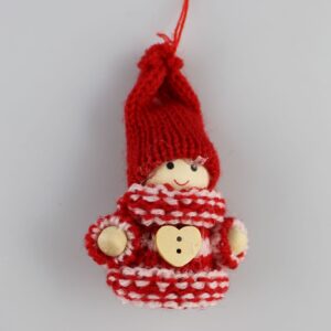 Piros gomb manó karácsonyfadísz